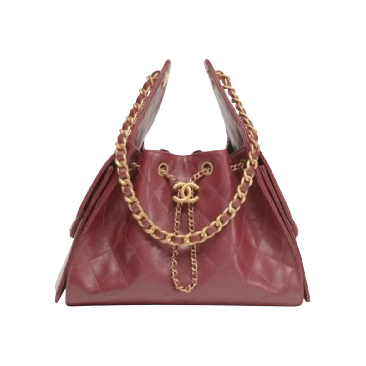 Chanel 25 Small Handbag – Burgundy & Gold - View 1