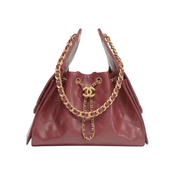 Chanel 25 Small Handbag – Burgundy & Gold - View 1