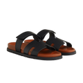 Hermès Chypre Sandals – Noir / Naturel - View 1