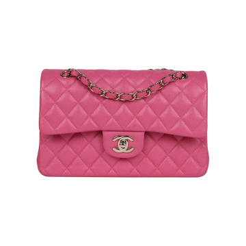 Chanel Classic Double Flap Bag Dark Pink Caviar Light Gold Hardware - View 1