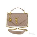 Saint Laurent Chevron-Style Bag – Mauve - View 2