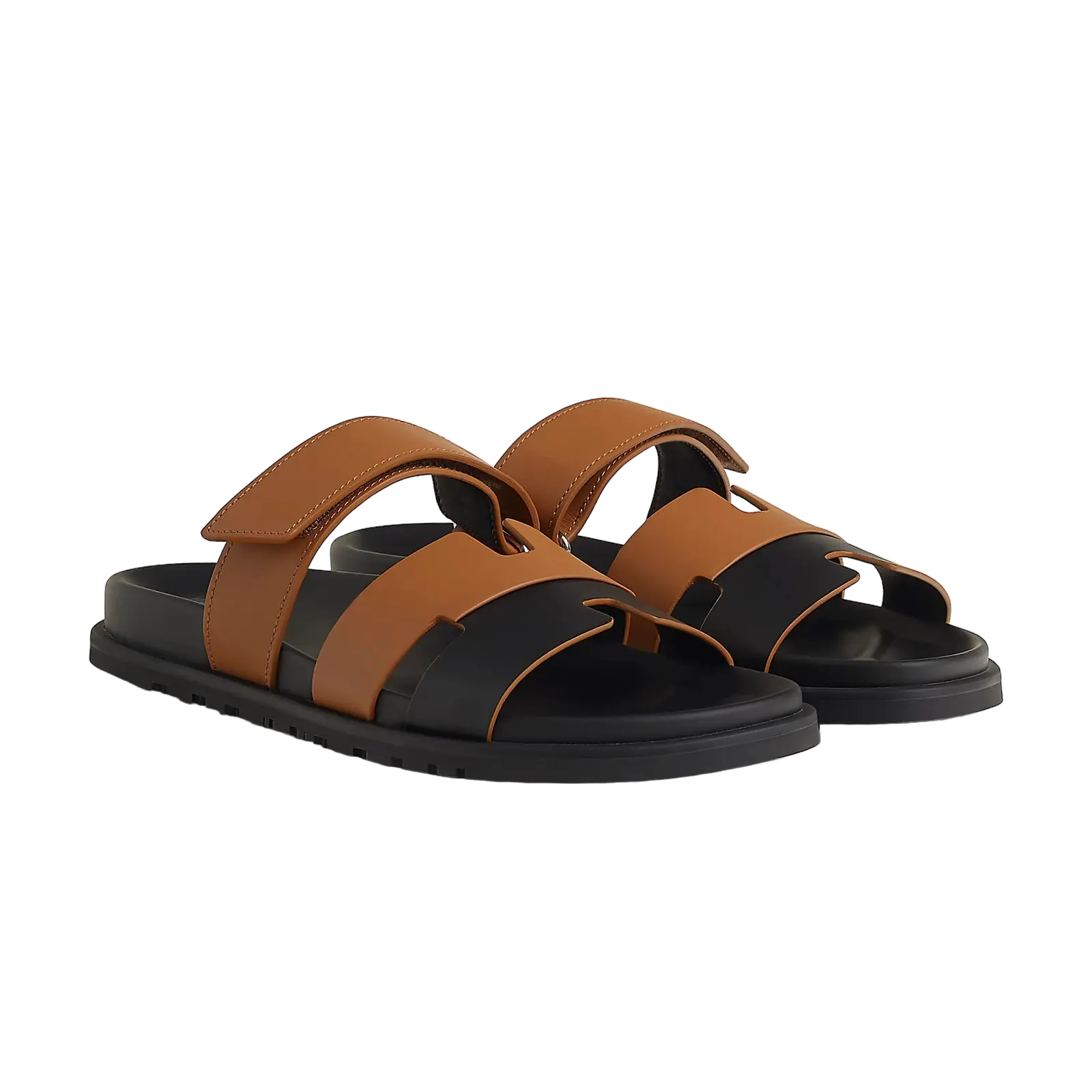 Hermès Chypre Sandals – Noir/Naturel - View 1