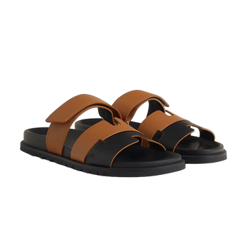 Hermès Chypre Sandals – Noir/Naturel - View 1