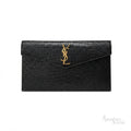 Saint Laurent Uptown Pouch – Crocodile-Embossed Black - View 1