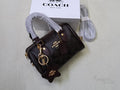 Coach Bag | Mini Rowan Crossbody Bag (featuring a detachable star logo charm) – Brown – Black (Signature Canvas with dark brown leather trim and gold-tone hardware)