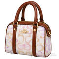 Coach Bag | Micro Rowan Satchel – Pastel Multicolor (Watercolor Signature canvas with tan leather trim)