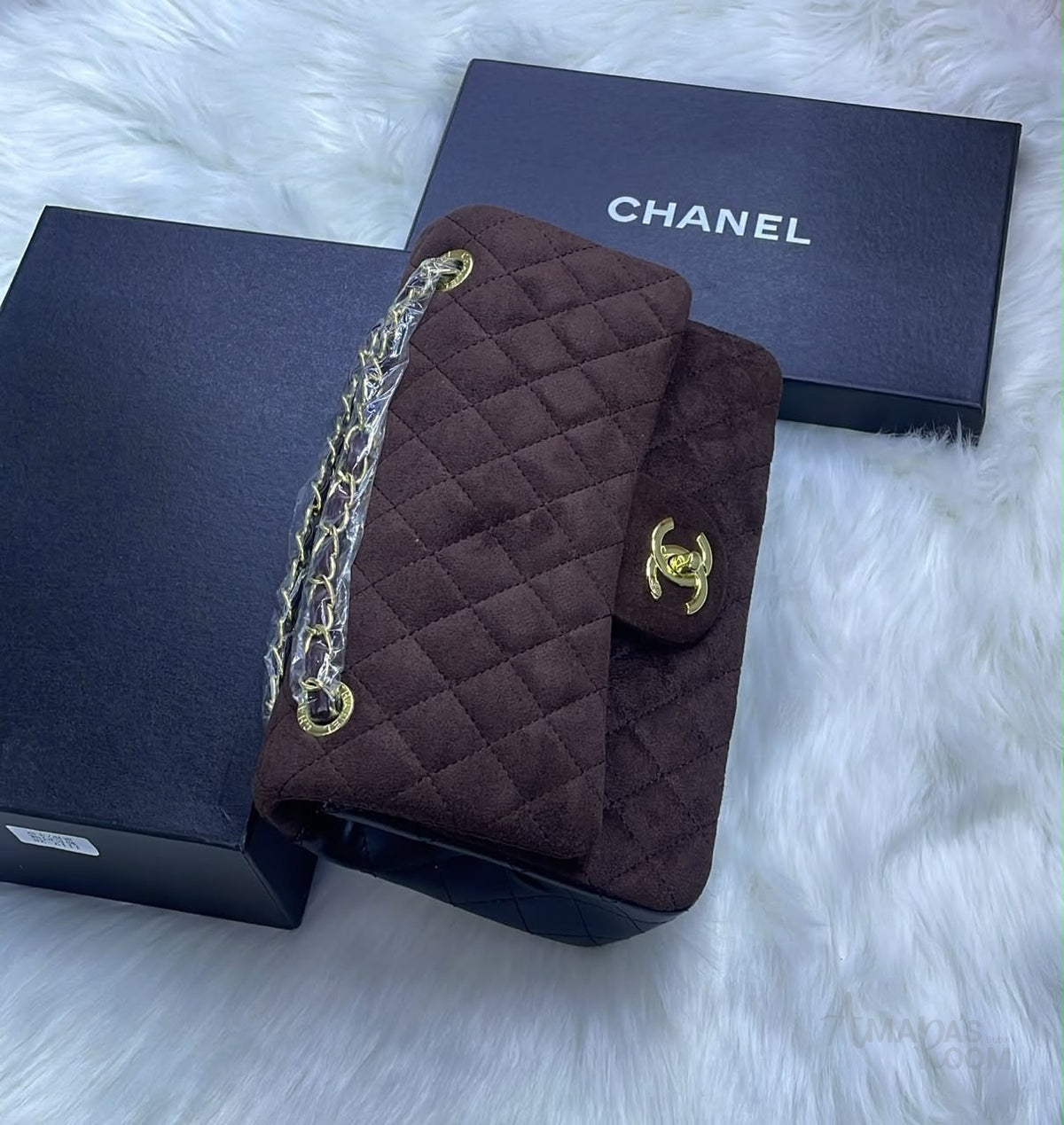 Chanel suede Handbag – Dark Brown - View 4
