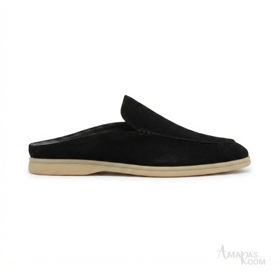 Loro Piana Suede Loafers – Black - View 2