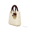 Dior Lady Dior-Style Mini Handbag – Ivory & Burgundy - View 2