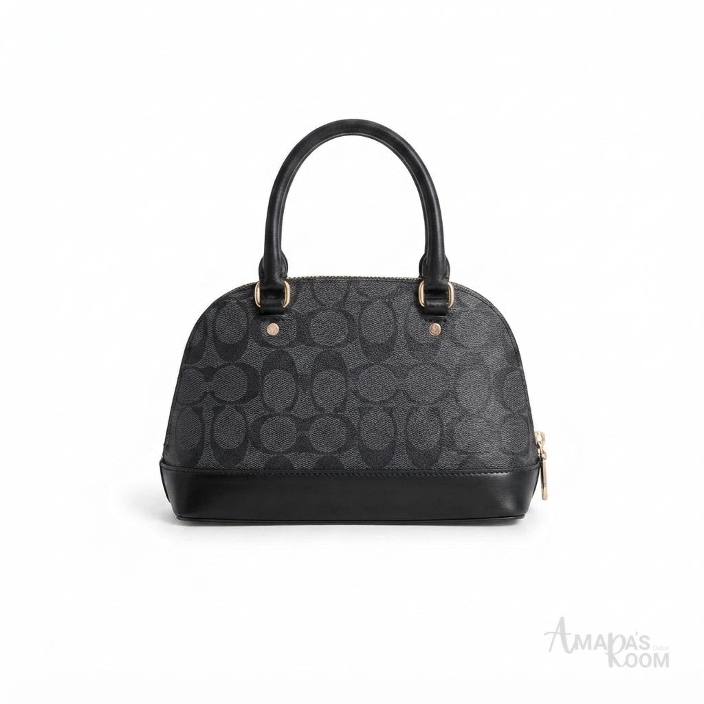 Coach Dome Satchel – Black Signature Monogram - View 1
