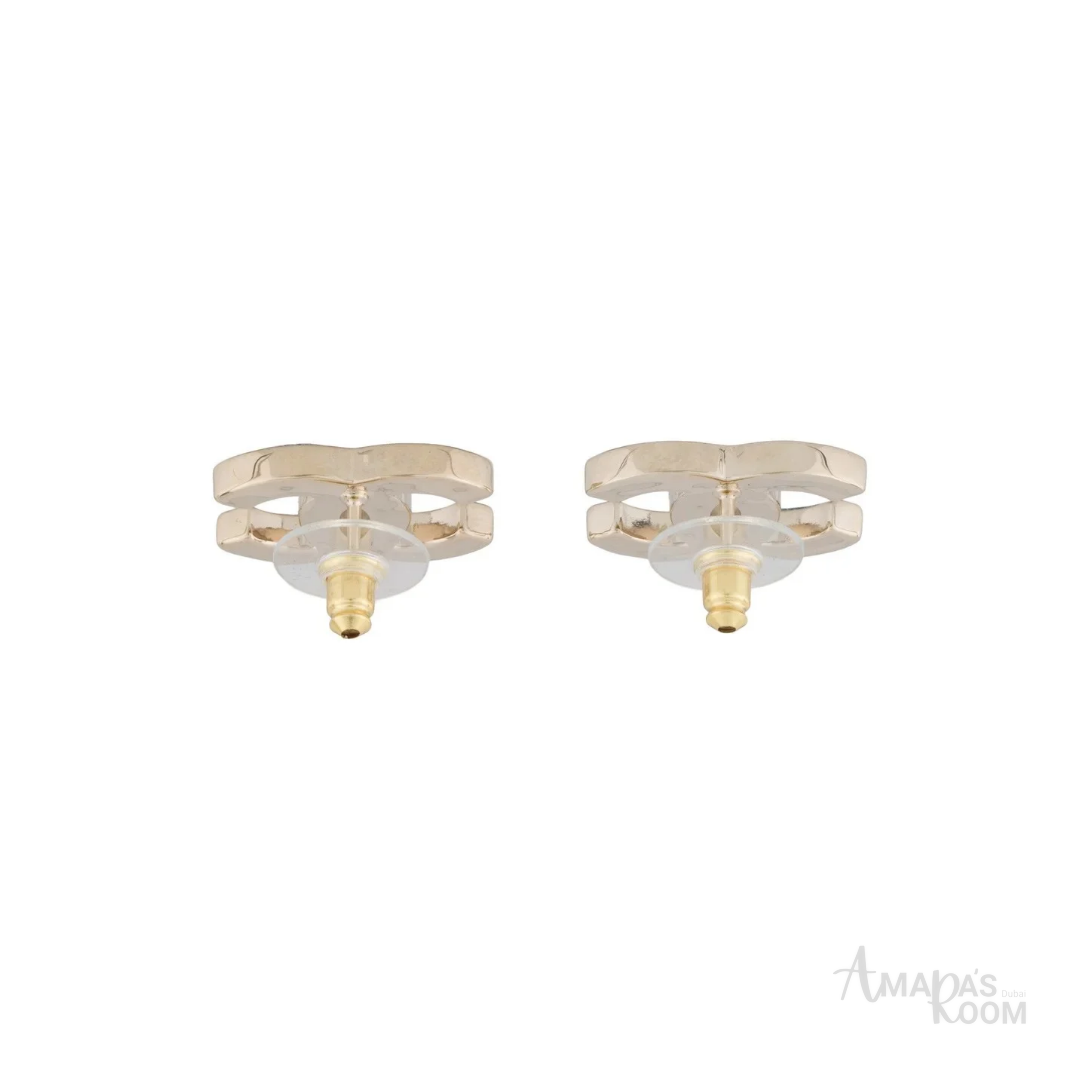 Chanel Strass & Enamel CC Stud