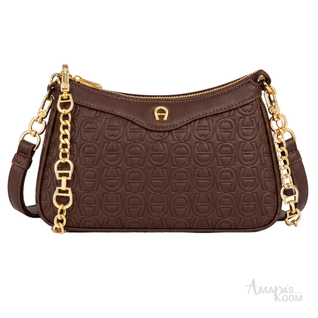 Aigner Bag | Delia Monogram Shoulder Bag – Brown
