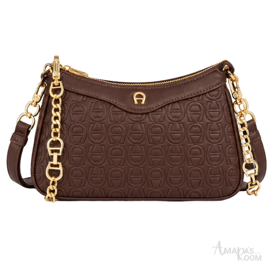 Aigner Bag | Delia Monogram Shoulder Bag – Brown