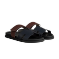 Hermès Chypre Sandals – Marine / Marron Palissandre - View 1