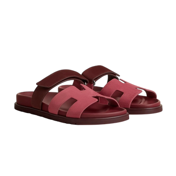 Hermès Chypre Sandals – Rose Pinson / Marron Palissandre - View 1