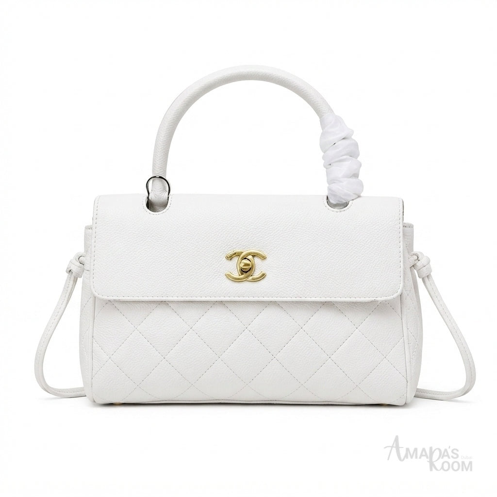 Chanel CC Turn-Lock Bag – White - View 1