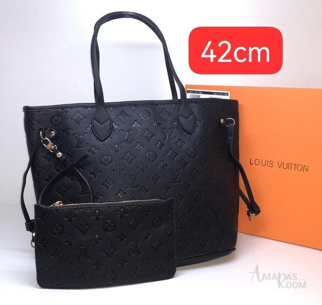 Louis Vuitton Neverfull Leather Bag – Black - View 5