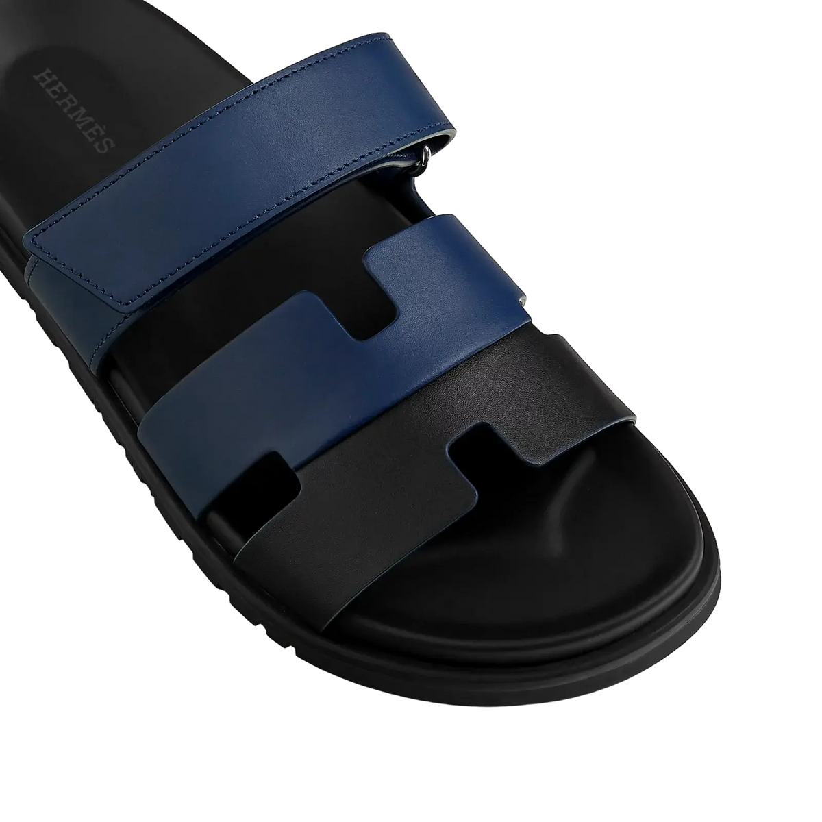 Hermès Chypre Sandals – Noir/Bleu Celeste - View 2