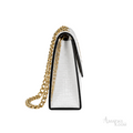 Saint Laurent Bag | (YSL) – Cassandra Medium Chain Wallet (Envelope Shoulder Bag) – White (Croc-Embossed Leather with gold-tone hardware)