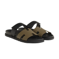 Hermès Chypre Sandals – Vert Toundra / Noir - View 1
