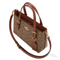 Coach Bag | Mollie Tote 25 (Crossbody Tote Bag) – Khaki Brown (Signature Canvas with Saddle Brown leather trim)