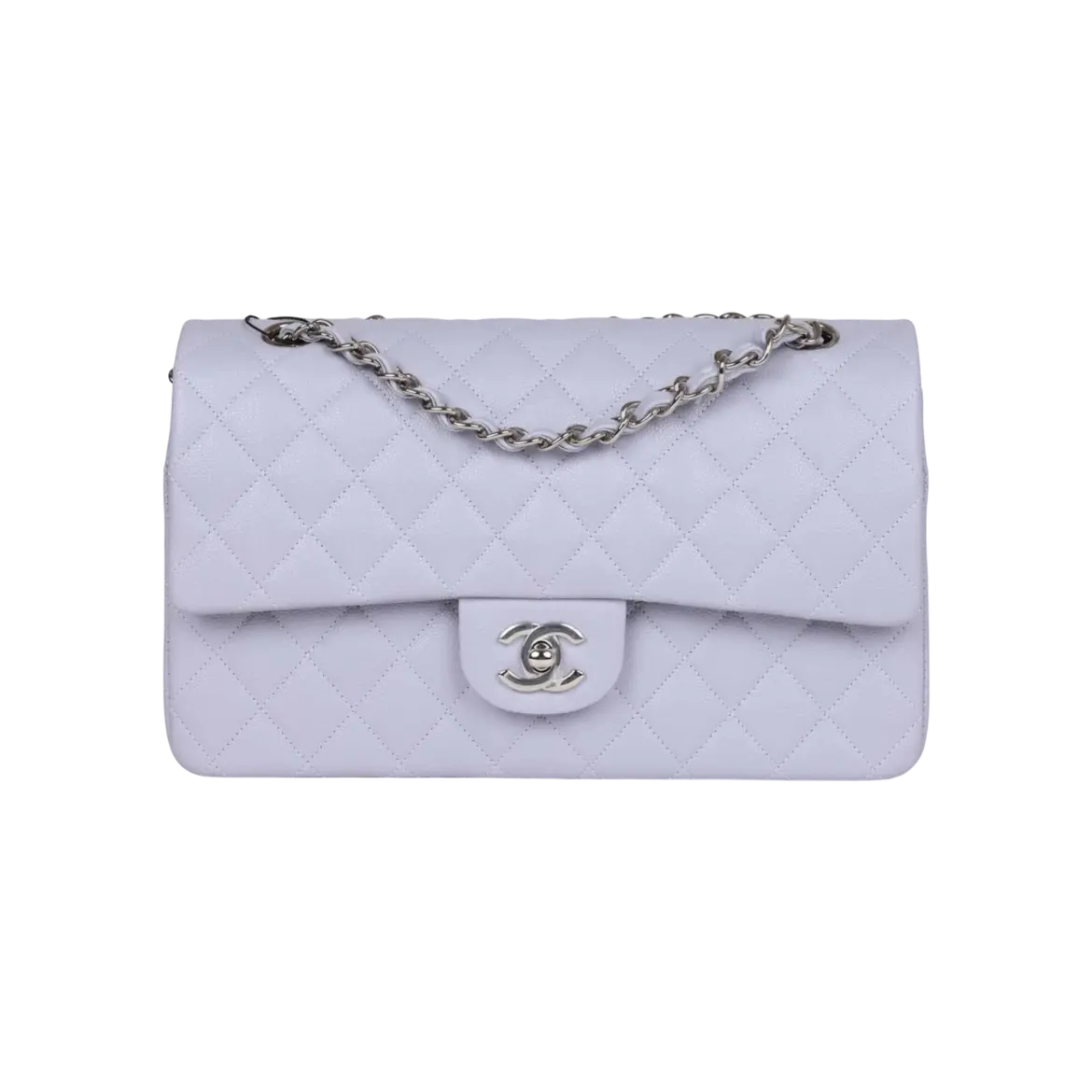 Chanel Classic Double Flap Bag Lavender Caviar Silver Hardware - View 1