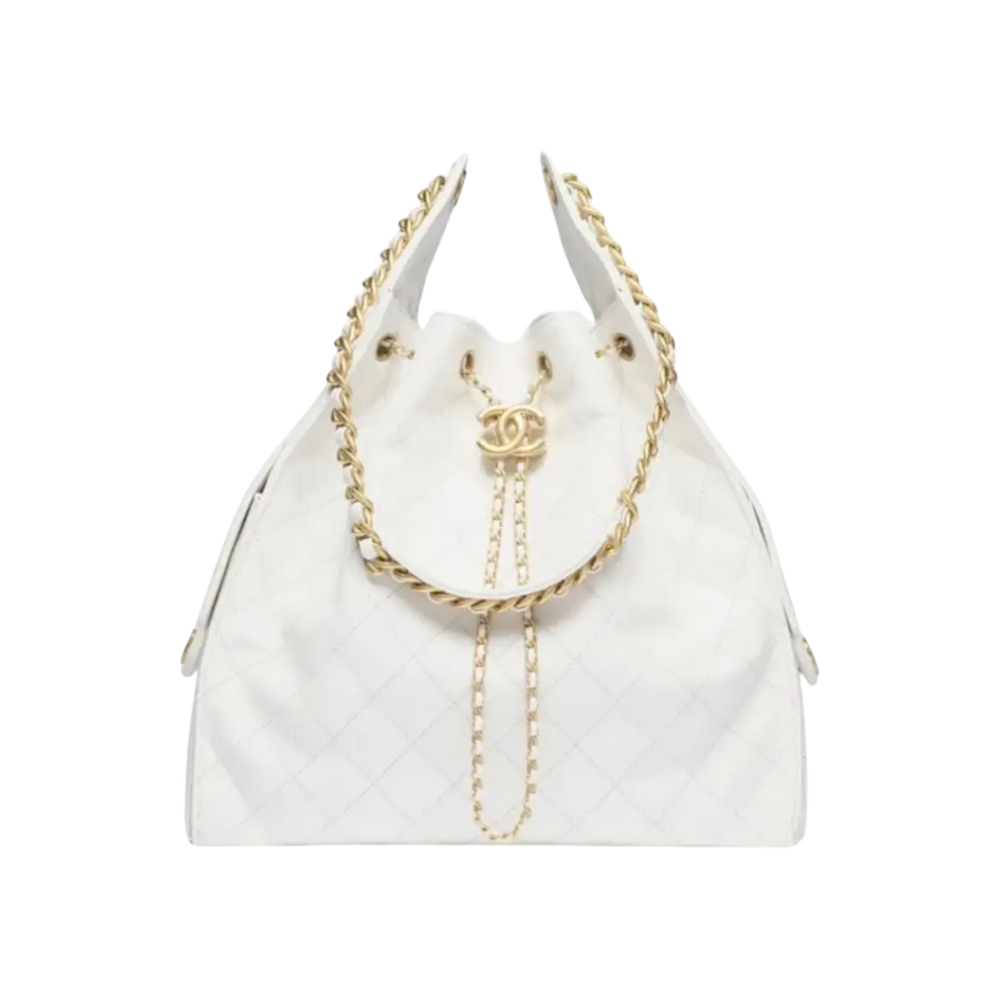 Chanel 25 Medium Handbag – White & Gold - View 1