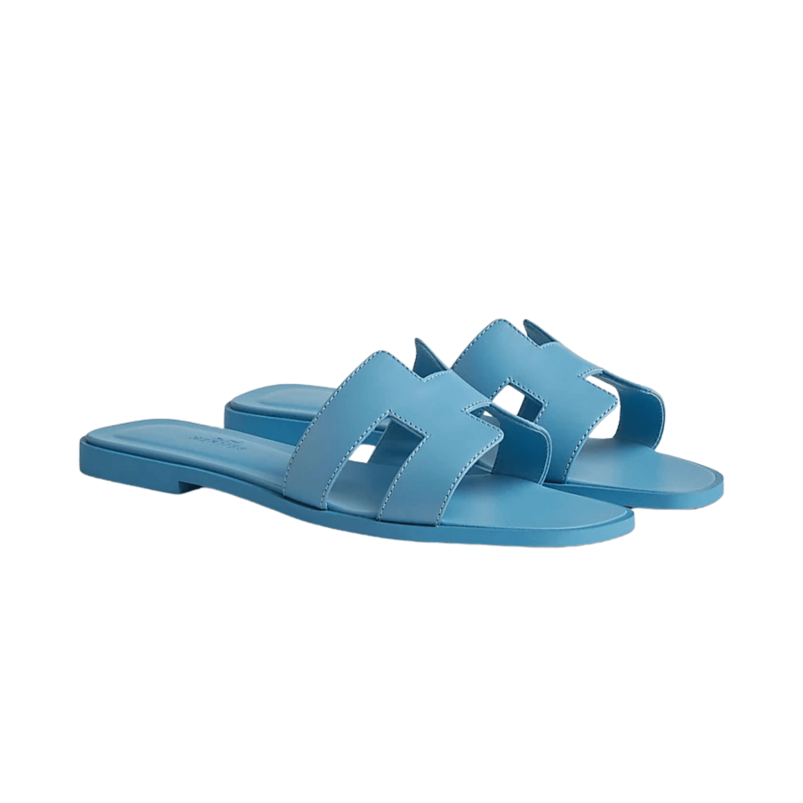 Oran Leather Slides – Turquoise – Amara UAE image 2