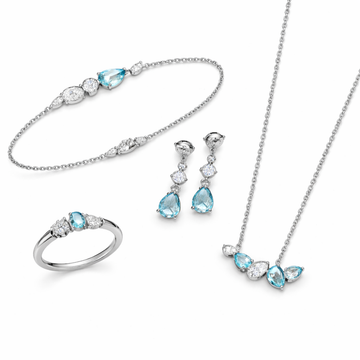 Chaumet Jewelry | Ronde d'Aigrettes Set Silver Aquamarine