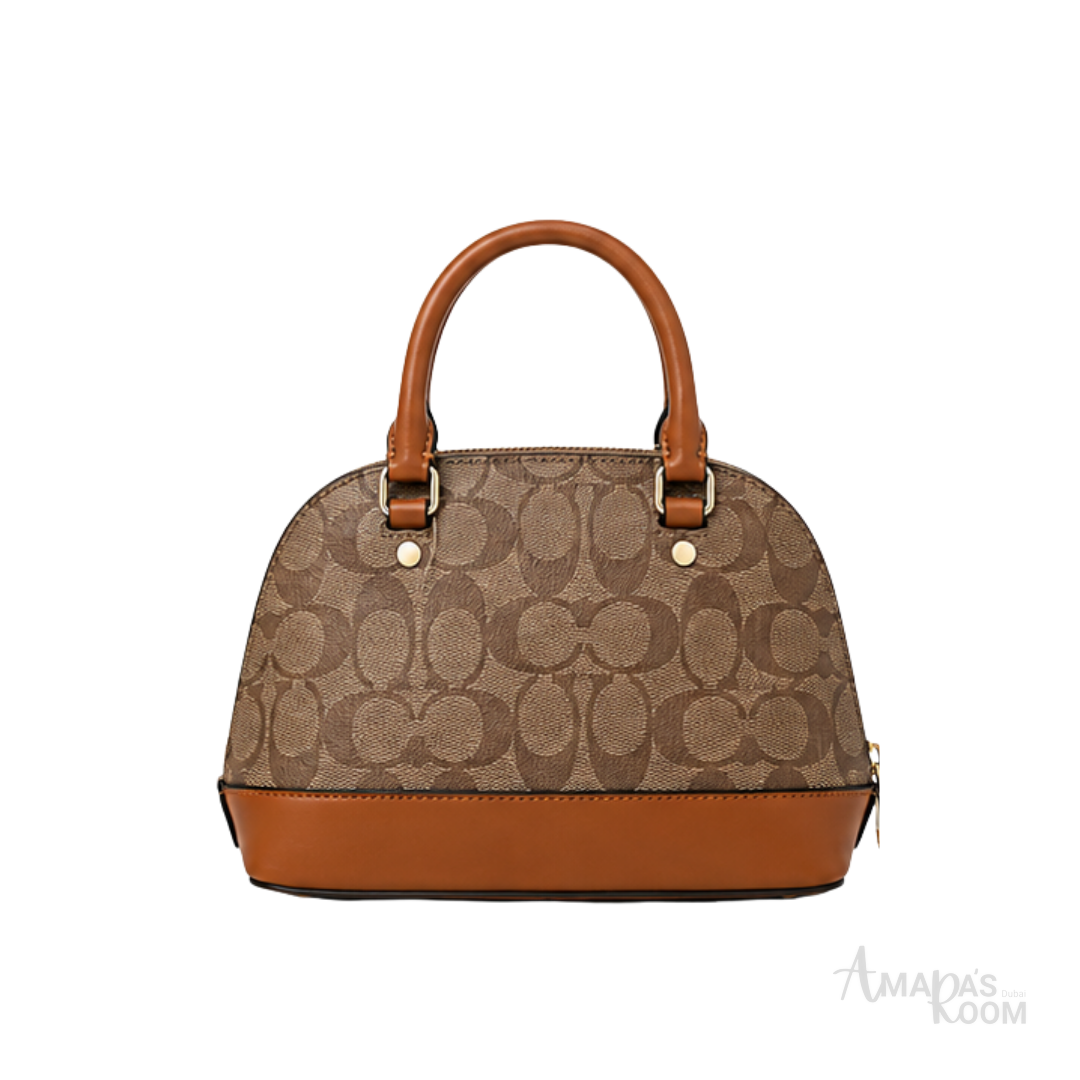 Coach Sabrina Satchel in Signature Canvas – Rich Brown - View 4