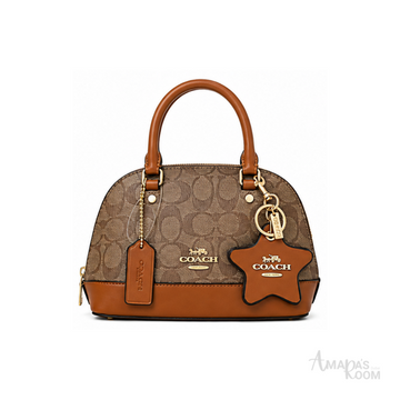 Coach Sabrina Satchel in Signature Canvas – Rich Brown - View 1