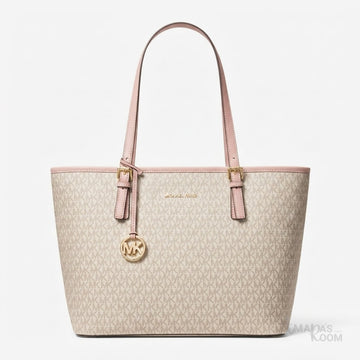 Michael Kors Jet Set Bag – Vanilla & Pink - View 1