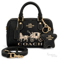Coach Satchel Handbag – Black Horse & Carriage Print - View 2