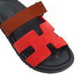 Hermès Chypre Sandals – Rouge Cinetique / Gold - View 2