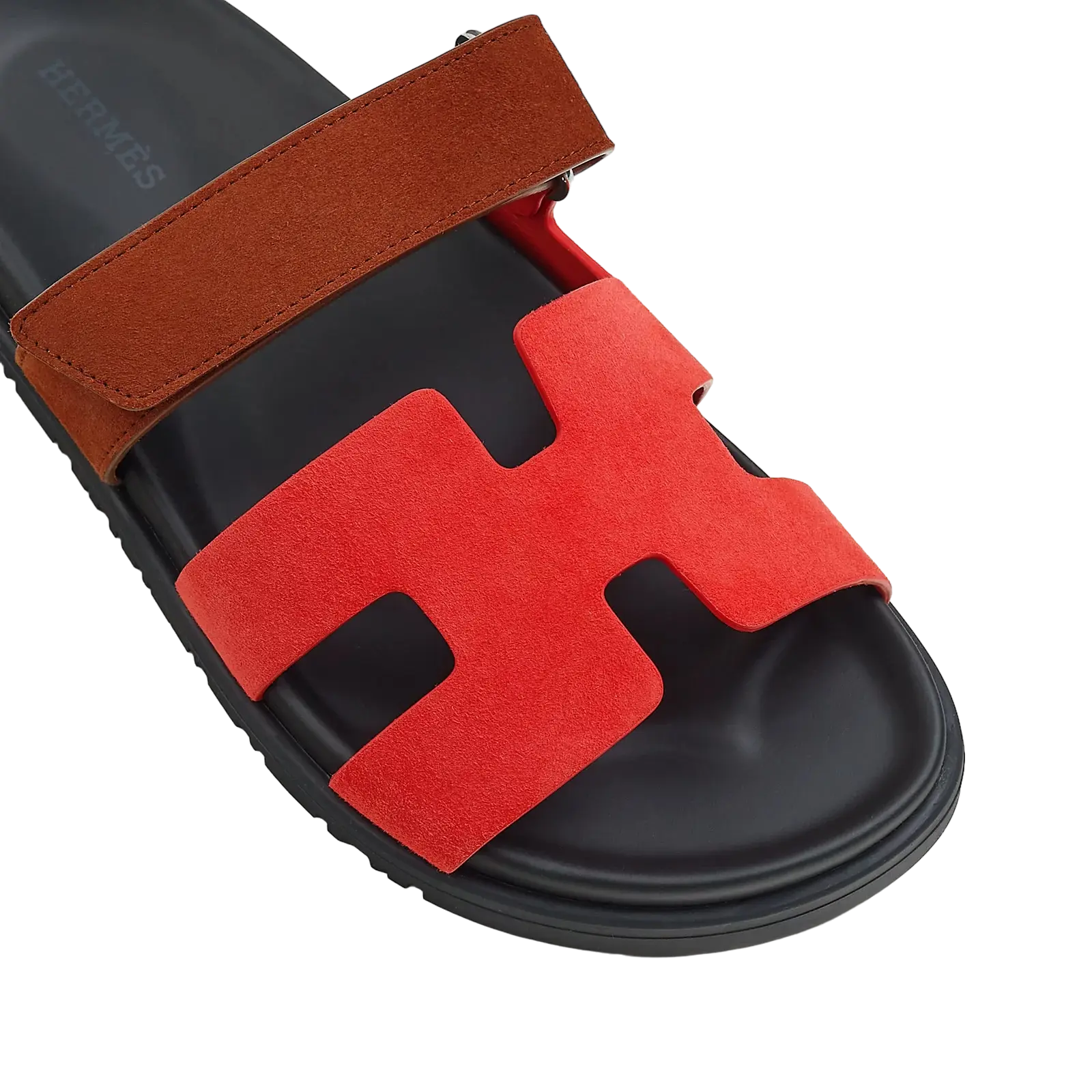 Hermès Chypre Sandals – Rouge Cinetique / Gold - View 2