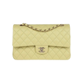 Chanel Classic Double Flap Bag Light Green Lambskin Light Gold Hardware - View 1