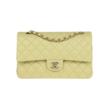 Chanel Classic Double Flap Bag Light Green Lambskin Light Gold Hardware - View 1