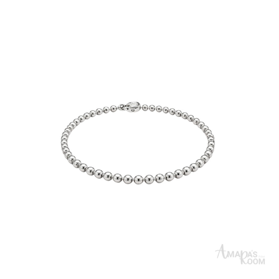 Van Cleef & Arpels Jewelry | Perlee Beads Silver Bracelet and Ring Set