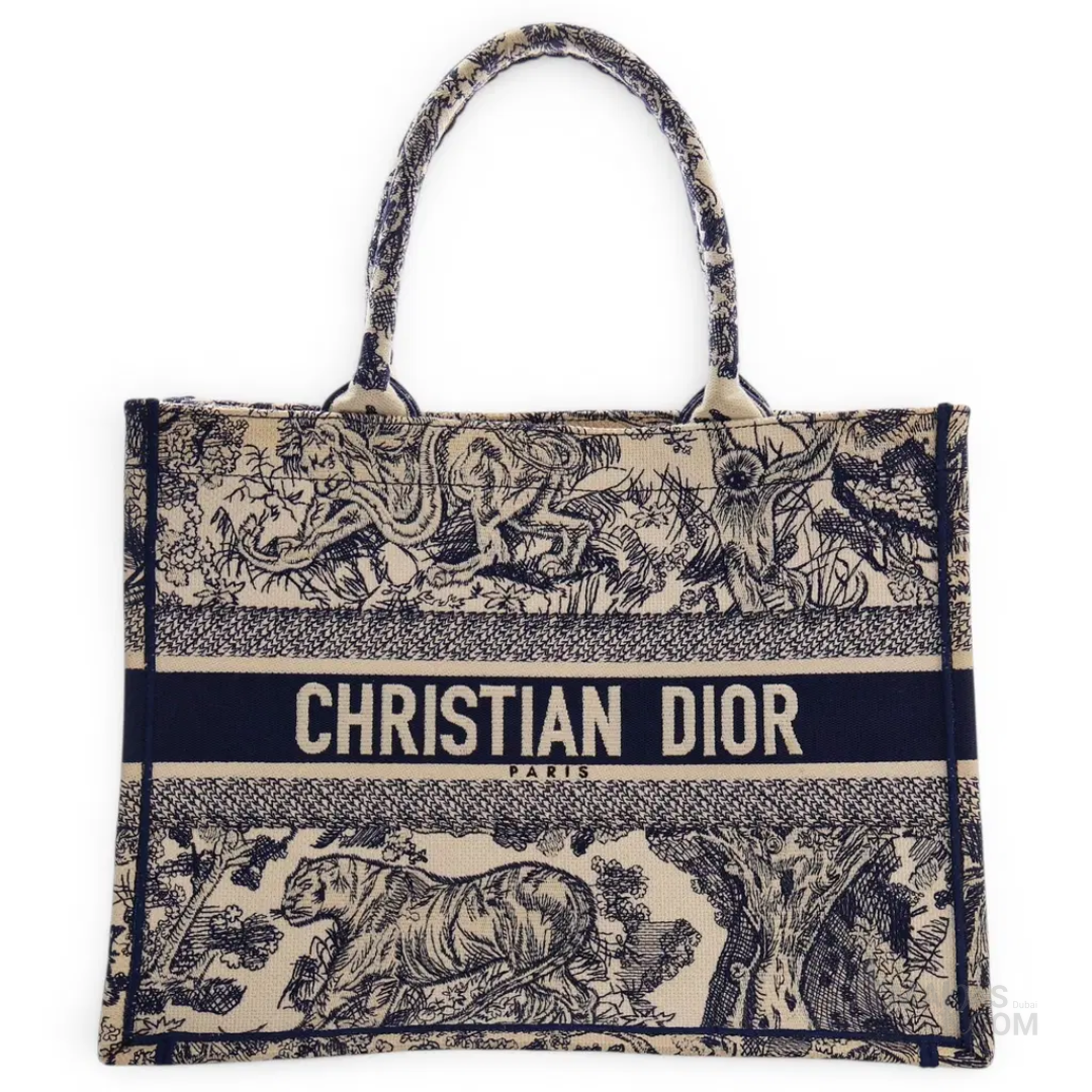 Dior Toile de Jouy Tiger Embroidery Bag – Blue - View 1