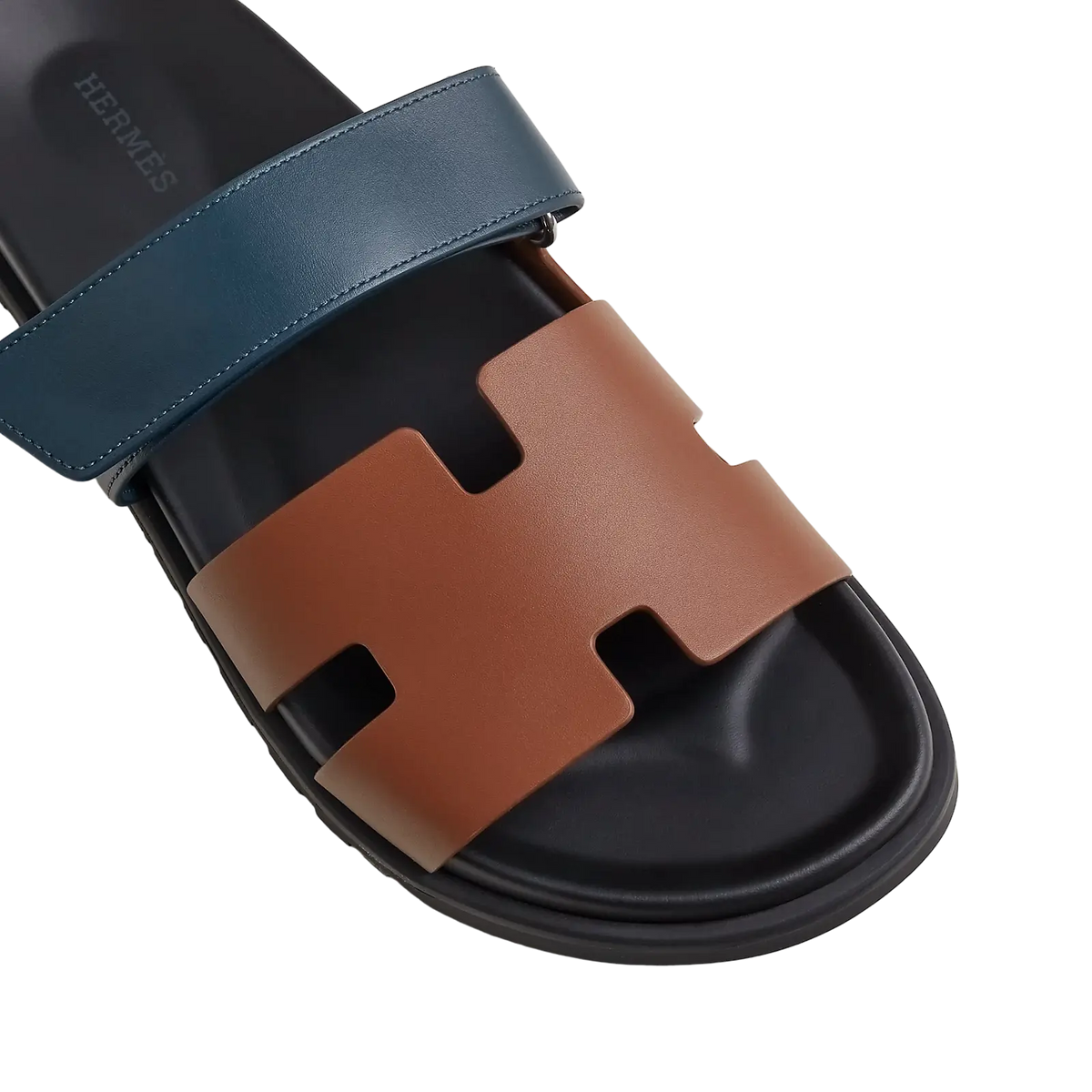 Hermès Chypre Sandals – Gold / Bleu Céleste - View 2