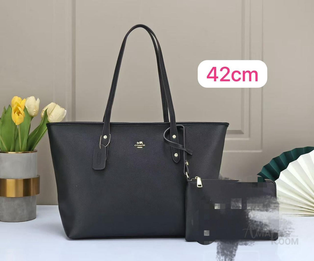 Coach Bag City Zip Tote Bag Black Crossgrain Leather – product view