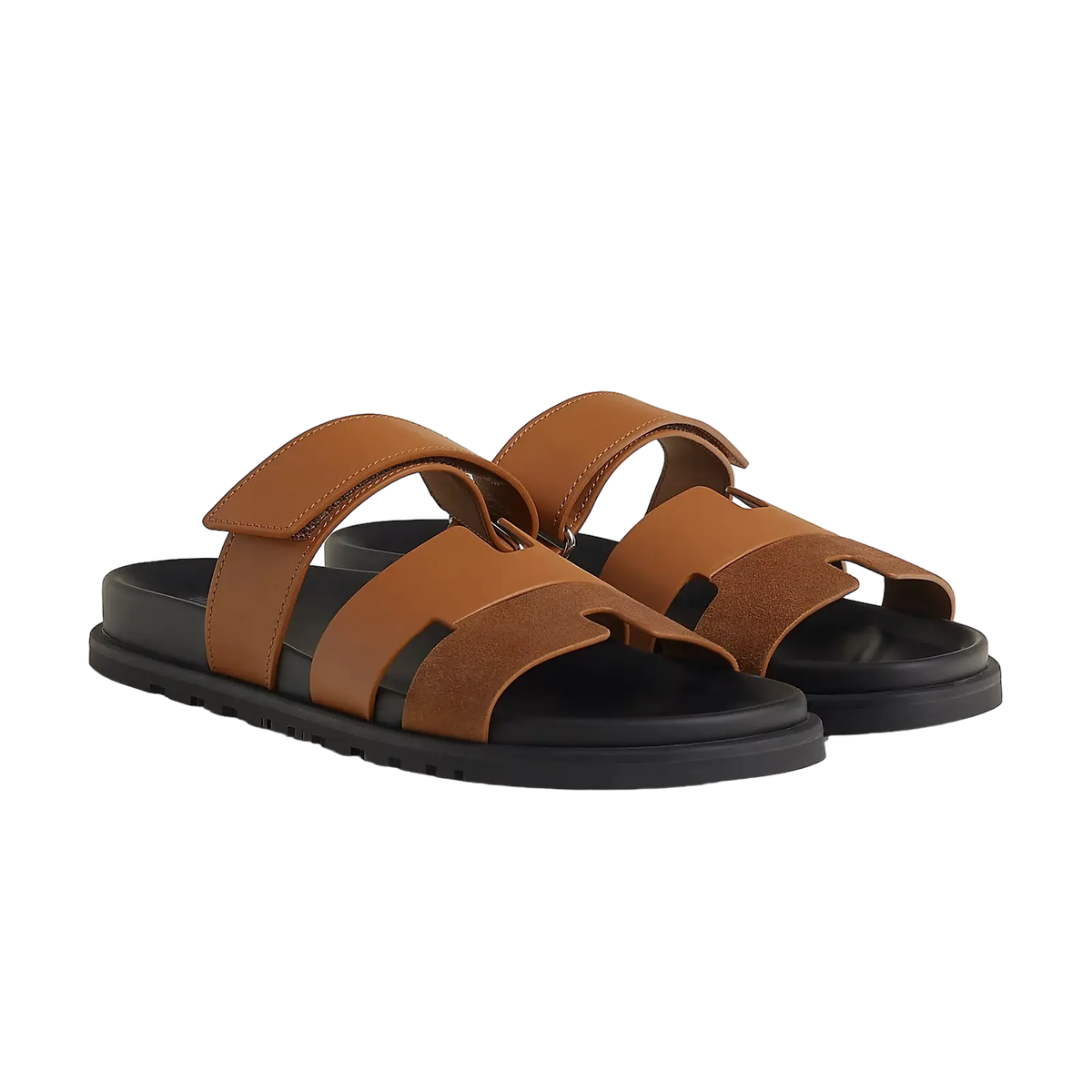 Hermès Chypre Sandals – Naturel H / Noir - View 1