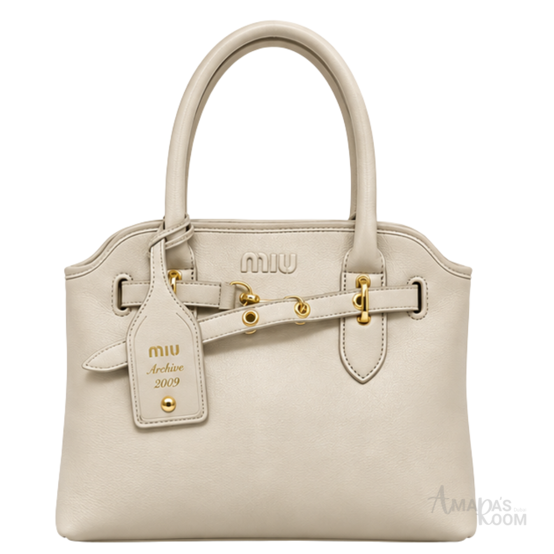 Miu Miu Bag | Aventure Nappa Leather Bag (Archive 2009 Edition) – Beige (Corda – Cream with gold-tone hardware)