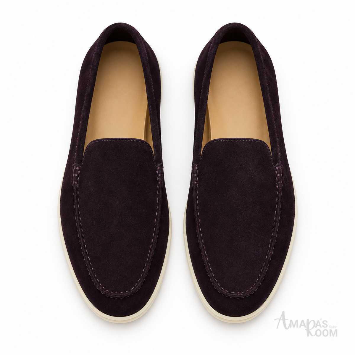 Loro Piana Footwear | Summer Walk Suede Dark Aubergine