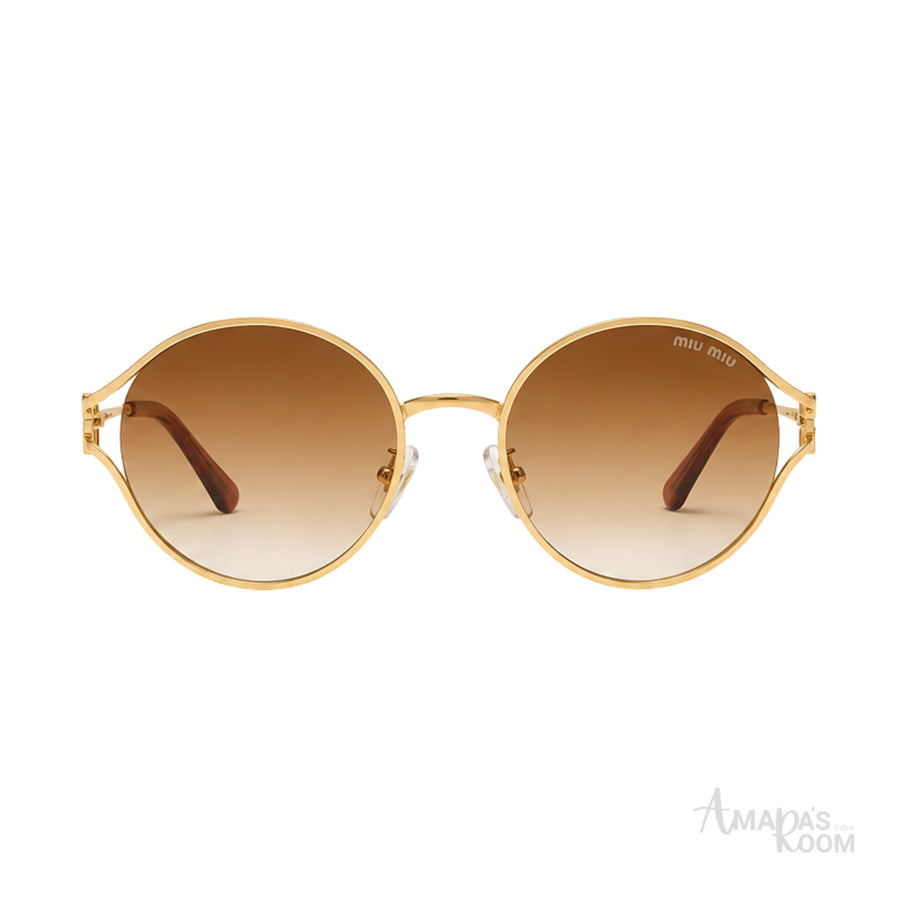 Miu Miu Sunglasses MU 52YS Oval Peach Gold – product view