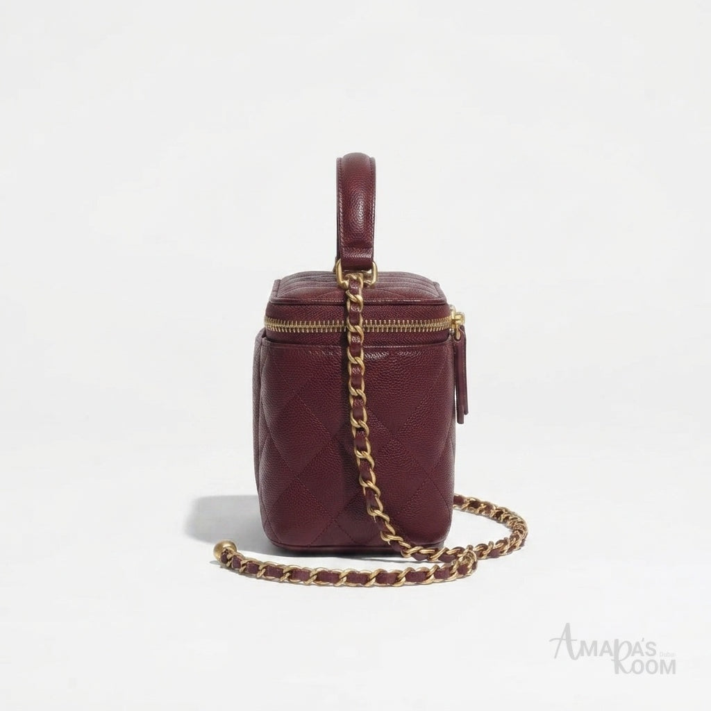 Chanel Top Handle Vanity Case – Burgundy - View 2