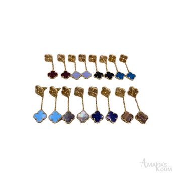 Van Cleef & Arpels Jewelry | Alhambra Dangle Earrings Collection Gold