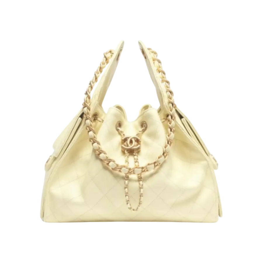Chanel 25 Small Handbag – Light Yellow Gold - View 1