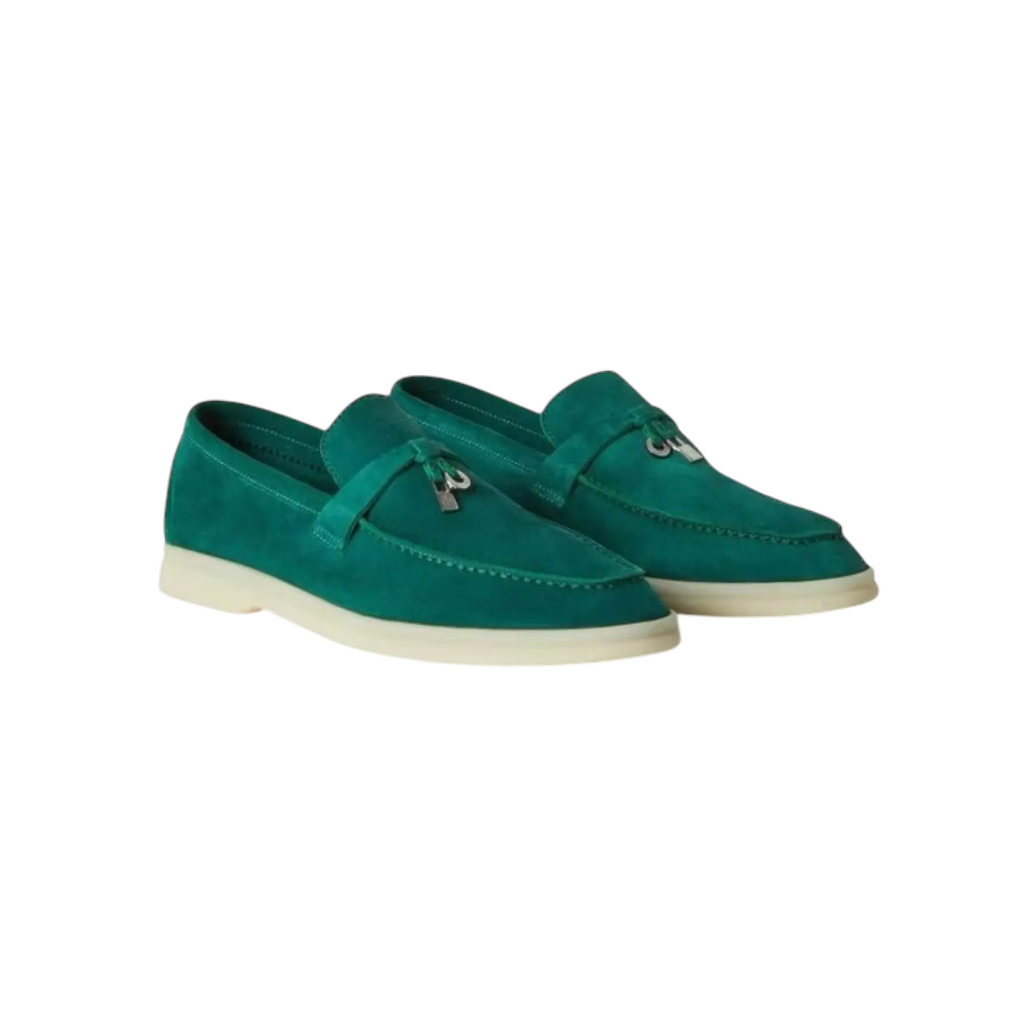 Loro Piana Summer Charms Loafers – Forest Leaves - View 1