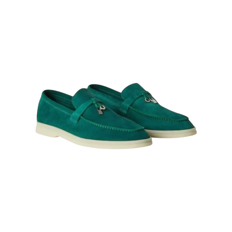 Loro Piana Summer Charms Loafers – Forest Leaves - View 1